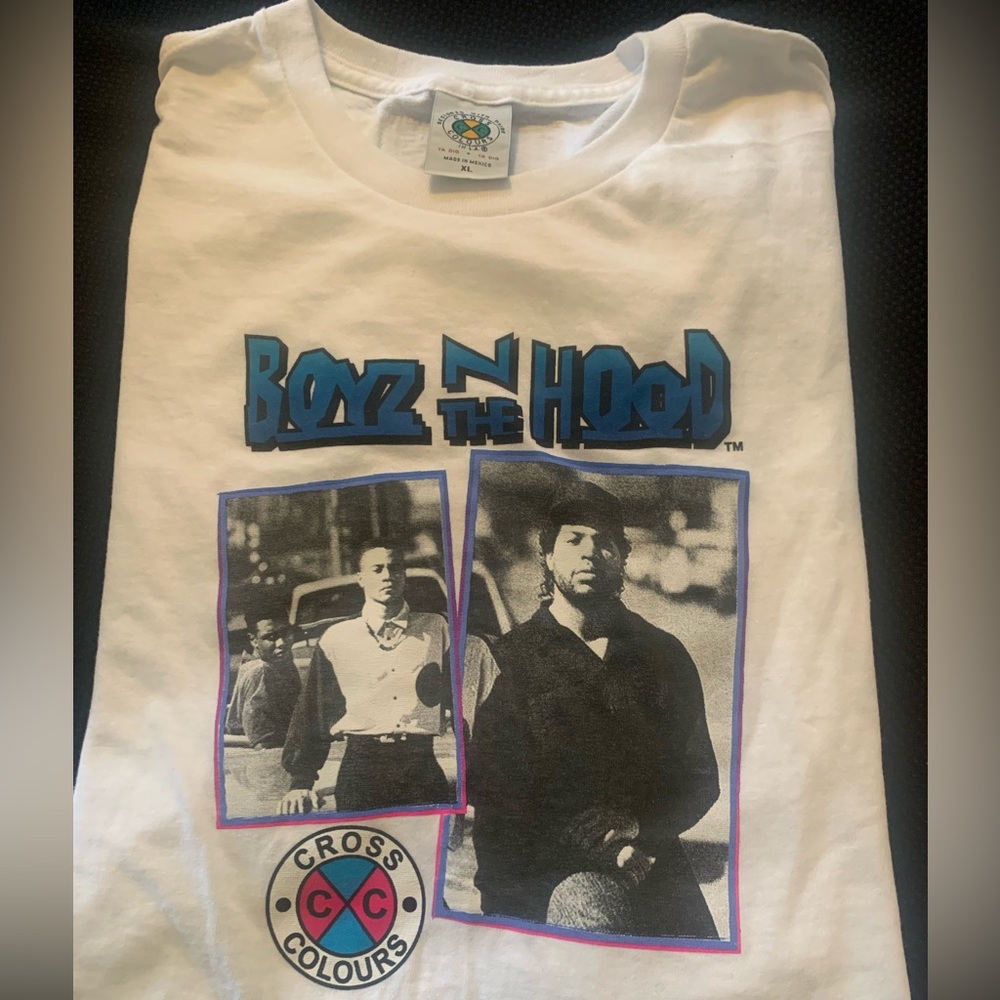 Cross Colours Adult Boyz n Da Hood Shirt white Xl